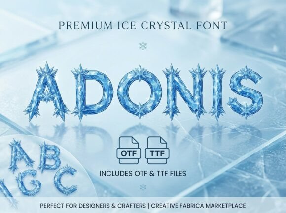 Adonis: Premium Ice Crystal Display Typeface