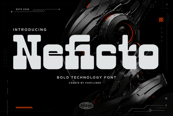 Neficto: Bold Futuristic Display Font for High-Impact Designs