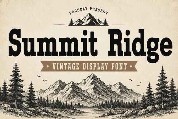 Summit Ridge: A Vintage Font for Rugged Outdoor Designs
